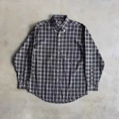 00s ブルックスブラザーズ チェック長袖シャツ M ブラック×ホワイト レア