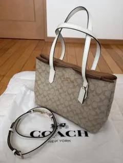 訳ありCOACH シグネチャー 2WAY トートバッグ ショルダーバッグ PVC
