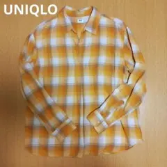 ユニクロ　フランネルスキッパーシャツ　チェック　長袖　綿100%　М