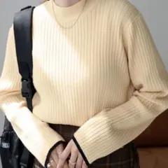 DISCOAT もちもちリブパイピングハイネックニット《WEB限定》