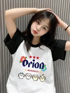 Orion プリント 半袖Tシャツ ラグラン ブラック