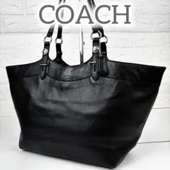 美品✨ COACH レザー トートバッグ ブラック A4収納 シボ革 16174のサムネイル