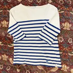 オーチバル　カットソー フリーサイズ　ホワイト× ブルー