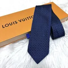LOUIS VUITTON ネイビー モノグラム ネクタイ