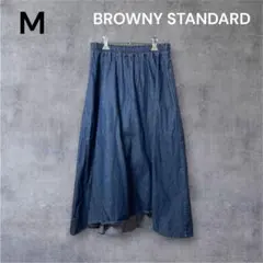 BROWNYSTANDARD 青 M デニム スカート Y2K フレア ひざ丈