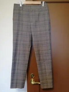 【中古/丈詰】IENAイエナ メランジ スティックパンツ グレー チェックのサムネイル