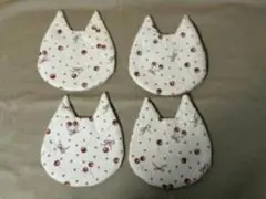 猫耳型マウスパッド 4枚セット