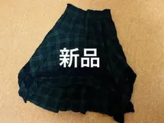 しまむら earth music&ecology チェック柄 ロングスカート
