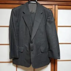 プロフ必読美品JAMESSYKES グレーストライプスーツBE4英国製生地使用