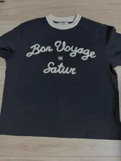 韓国購入 SATUR Bon Voyage ロゴ刺繍 Tシャツ サター　L