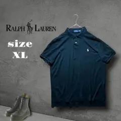 【美品】POLO RALPH LAUREN ポロシャツ XL ポニー刺繍　黒