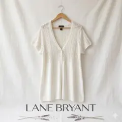 LANE BRYANT 【14/16】ホワイト カーディガン 半袖 レース編み