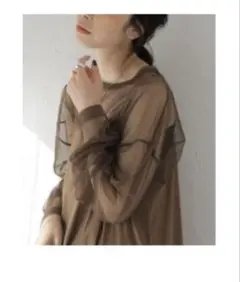 JOURNAL STANDARD 長袖 シアーカットソー ブラウンのサムネイル