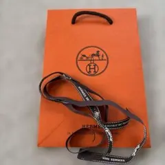 HERMES ショップ袋 オレンジとHERMESリボンのセット☆