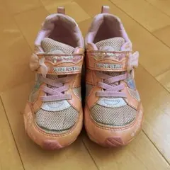 SUPERSTAR ピンク リボン付きスニーカー18㎝