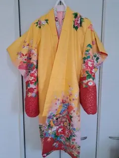 大幅お値下げ！女の子七五三　3～5歳用　黄色赤