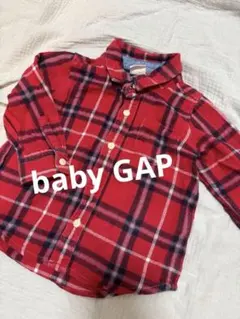 baby GAP 赤 チェック 長袖シャツ