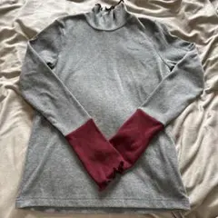 しまむら 田中里奈 袖配色テレコTシャツ プルオーバーM