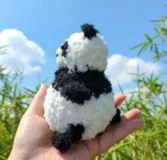 ぱんだのあみぐるみ♡ぽってりお腹のパンダ 手乗りサイズ