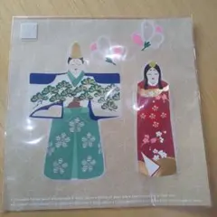 ひな祭り 和風人形デザイン 美濃和紙 ステッカー 約20cm×20cm 送料無料