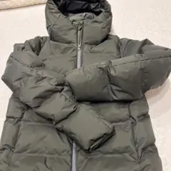 ダークグリーン フード付きダウンジャケット【クリーニング済】