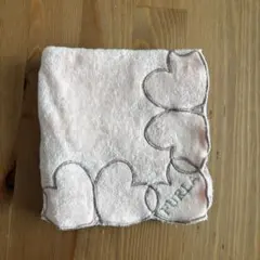 FURLA 花柄刺繍タオルハンカチ ピンク