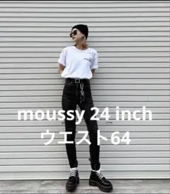 moussy マウジー HW Rebirth BLACK スキニーデニム 24