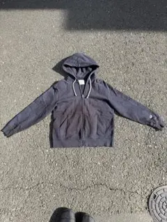 Champion ダークブルー フルジップパーカー 古着 ストリート