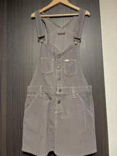 Lee×earthコラボ　コーデュロイ　オーバーオールスカート　グレー
