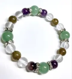 15㎝　ラブラドライト　アベンチュリン　アメジスト　天然石ブレスレット C43