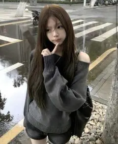 shein オフショル　ニット