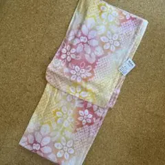 浴衣 ゆかた 絞り柄 花柄 綿80.麻20%