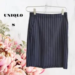 UNIQLO【S】ペンシルスカート♡ストライプ♡ネイビー♡タイト♡ビジネスにも