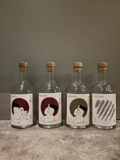 HOLON イラスト付きガラス瓶 4本セット