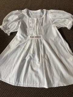 新品未使用　ピンクハウス七分袖チュニック 大人可愛い❣くすみピンクのワンピース サイズフリー マキシ丈 七分袖