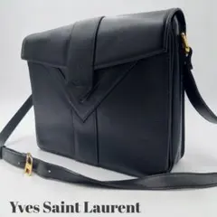 イヴサンローラン カサンドラ ショルダーバッグ 黒 レザー 斜め掛け可能