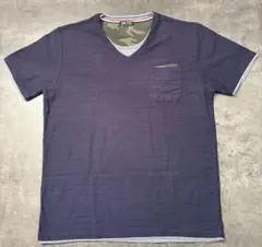 BEAMS HEART XL ネイビー VネックTシャツのサムネイル