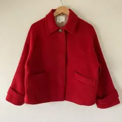 ◆ H&M 大人可愛い❤︎ウール調ショートコート ジャケット レッド 映えカラーのサムネイル