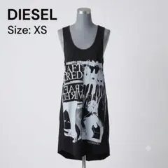 DIESEL 希少グラフィック チュニック タンクトップ 黒 ディーゼル XSのサムネイル