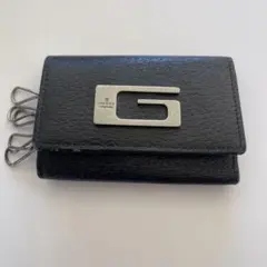 GUCCI ブラックレザー キーケース Gロゴ