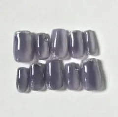 くすみラベンダー マグネットネイル シンプル上品
