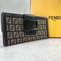 美品】FENDI 長財布 ズッカ柄 FF ロゴ金具 フラップ キャンバス - メルカリ