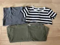 pairmanon オリーブ色 Tシャツ　白黒ボーダーシャツ　　肌着タンクトップ