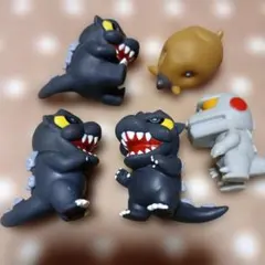 ゴジラ　マスコット　5個セット　デフォルメ　ソフビ