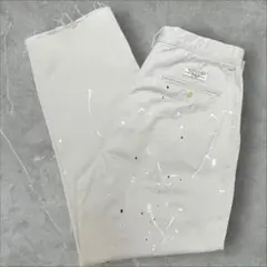 90s ラルフローレン チノパン ライトベージュ ペンキ加工