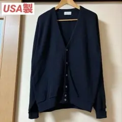 アイゾット　USA製 カーディガン　アクリル　ネイビー　　80s 90s