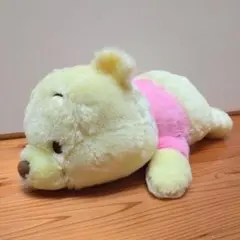 【美品‼️】くまのプーさん 赤いほっぺ 寝そべりぬいぐるみ パステルカラーver
