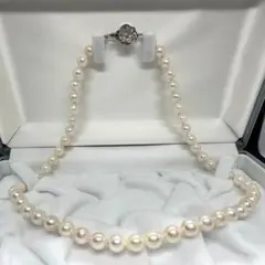 本真珠 パール ネックレス 約6.4~7.2mm クラスプsilver刻印