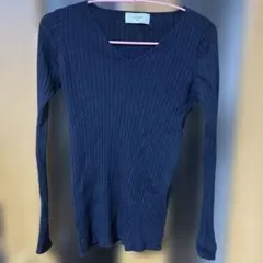 SLOBE IÉNA ブラック薄手リブニット