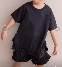 美品✨ローリーズファーム キッズ フリル セットアップ 半袖 ブラック